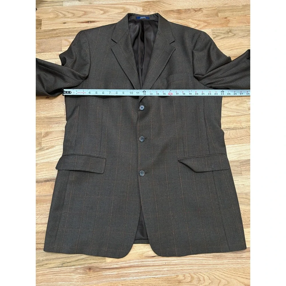 Ted Baker London Nordstrom Mens 46XL Brown Glen Plaid 3 Button Blazer Jacket